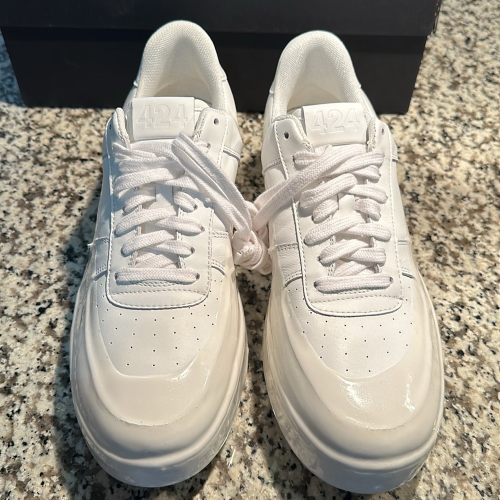 Men’s 424 On Fairfax White Rubber Dipped Sneakers